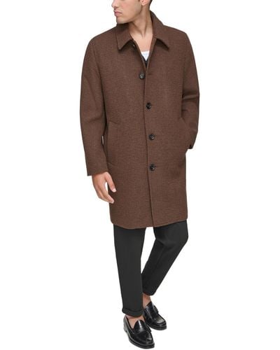 Marc New York Rennel Houndstooth Single-breasted Topcoat - Brown