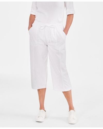Style & Co. Drawstring Capri Pants - White
