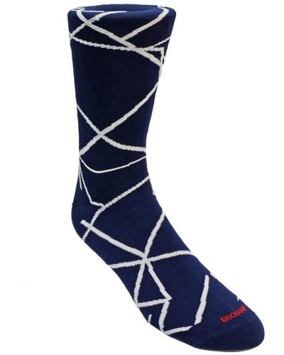 Duchamp Line Design Dress Sock - Blue