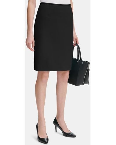 Calvin Klein Scuba Crepe Pencil Skirt - Black
