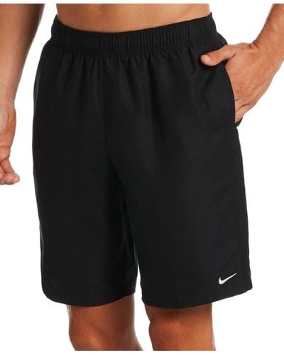 Nike Big & Tall Essential Lap Dwr Solid 9" Swim Trunks - Black