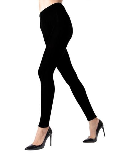 Memoi Out Thermal Heat Opaque Tights - Black