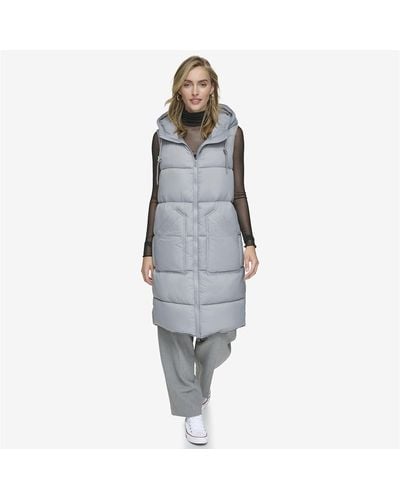 Andrew Marc Kerr Horizontal Rail Quilted Matte Shell Puffer Vest - Gray