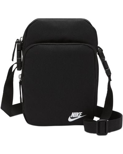 Nike Heritage Logo Graphic Crossbody Bag 4l - Black