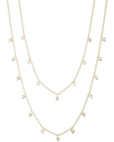 Bonheur Jewelry Marguerite Multi Strand Crystal Necklace - White