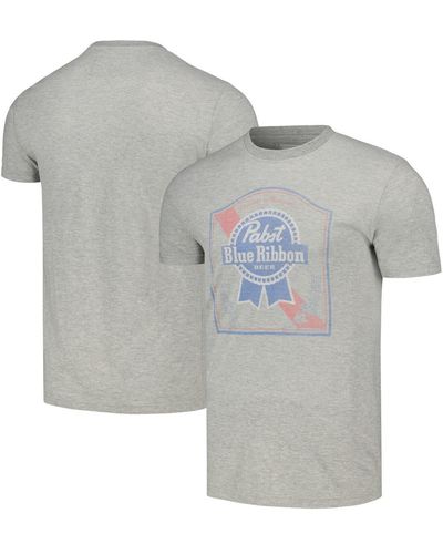 American Needle Distressed Pabst Blue Ribbon Vintage-like Fade T-shirt - Gray