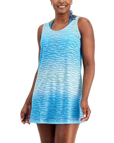 J Valdi Lattice-back Dress Swim Cover-up - Blue