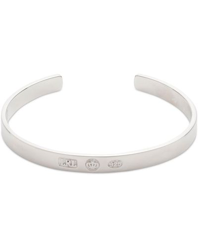 Ralph Lauren Lauren Crest Logo Cuff Bangle Bracelet - White