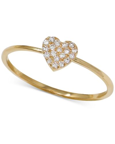 Anzie Jac + Jo By Anzie Heart Cluster Stack Ring (1/10 Ct. T.w. - White