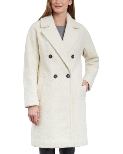 BCBGeneration Double-breasted Boucle Walker Coat - White