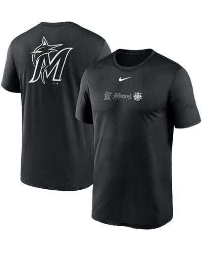 Nike Miami Marlins Fashion Over Shoulder Logo Legend T-shirt - Black