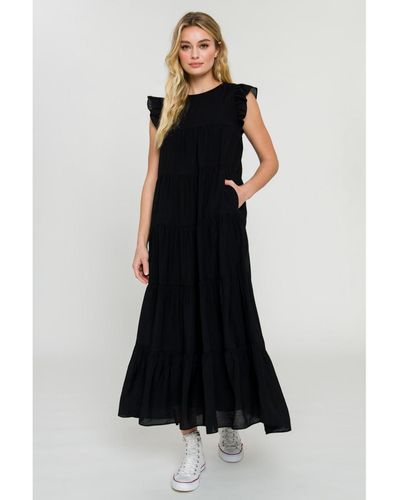 English Factory Tiered Maxi Dress - Black