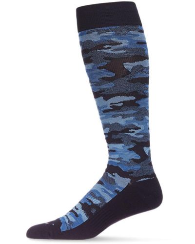 Memoi Camo Nylon Compression Socks - Blue