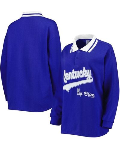 Gameday Couture Kentucky Wildcats Happy Hour Long Sleeve Polo Shirt - Blue