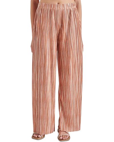 Steve Madden Printed Ansel Plisse Pull-on Pants - Pink