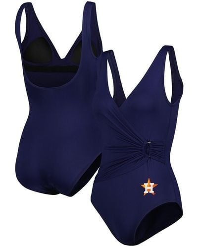 Tommy Bahama Houston Astros Pearl Clara One-piece Swimsuit - Blue