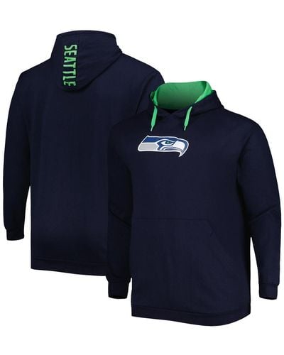 Profile College Seattle Seahawks Big And Tall Logo Pullover Hoodie - Blue