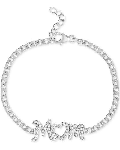 Giani Bernini Cubic Zirconia Mom Curb Link Chain Bracelet - Metallic