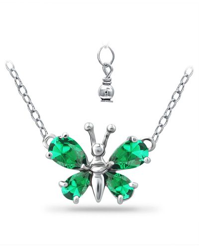 Giani Bernini Created Green Quartz Butterfly Necklace