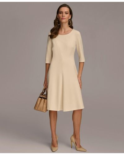 Donna Karan Structured A-line Dress - Natural