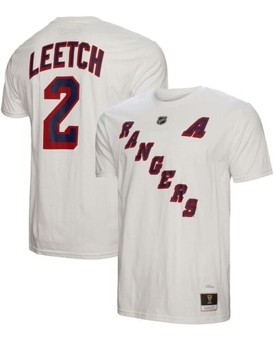 Mitchell & Ness Brian Leetch New York Rangers Name And Number T-shirt - White