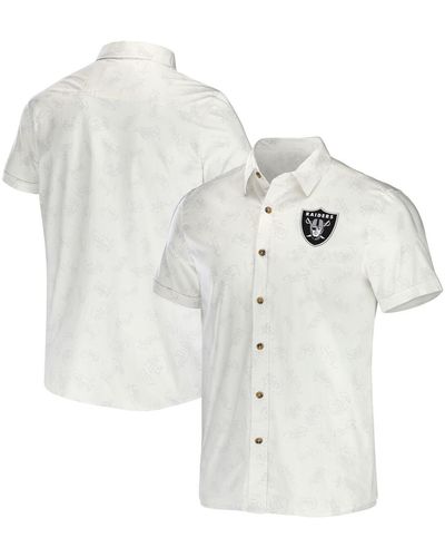 Fanatics Nfl X Darius Rucker Collection By Las Vegas Raiders Woven Button-up T-shirt - White