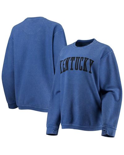 Pressbox Kentucky Wildcats Comfy Cord Vintage-like Wash Basic Arch Pullover Sweatshirt - Blue