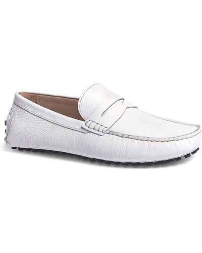 Carlos By Carlos Santana Ritchie Penny Loafer Shoes - White