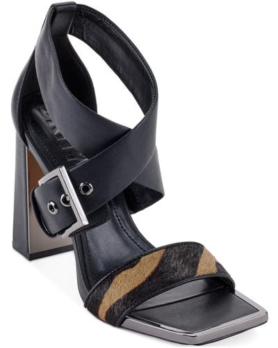 DKNY Revelyn Crisscross Ankle-strap Dress Sandals - Black