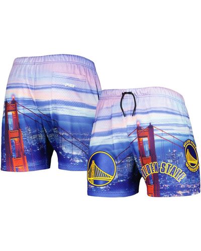 Pro Standard Golden State Warriors Cityscape Shorts - Blue