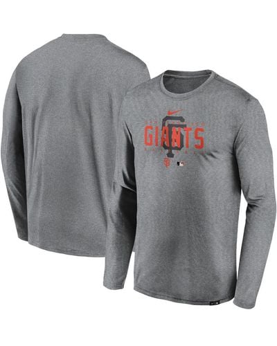 Nike San Francisco Giants Authentic Collection Team Logo Legend Performance Long Sleeve T-shirt - Gray