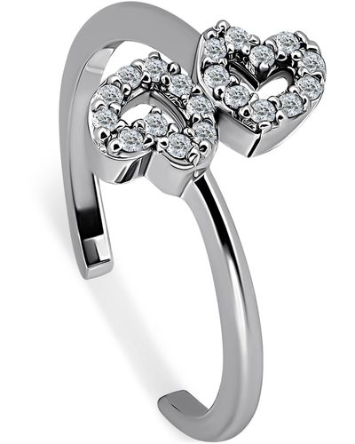 Giani Bernini Cubic Zirconia Double Heart Toe Ring - Metallic
