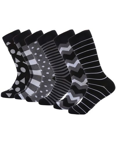 Mio Marino Orthodox Crew Dress Socks Pack Of 6 - Black