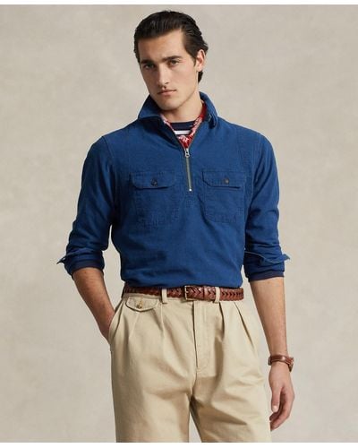 Polo Ralph Lauren Classic-fit Indigo Popover Workshirt - Blue