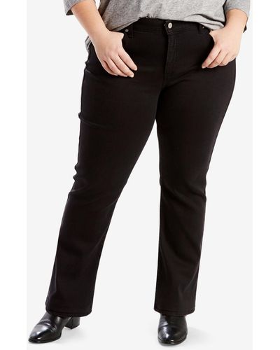 Levi's Plus Size 414 Relaxed Fit Straight Leg Jeans - Black