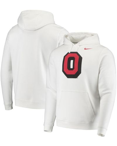 Nike Ohio State Buckeyes Vintage-like School Logo Pullover Hoodie - White