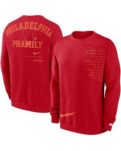 Nike Philadelphia Phillies Statement Ball Game Fleece Pullover Sweatshirt - Red