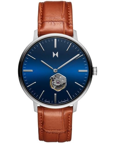 MVMT Legacy Slim Automatic Leather Watch 42mm - Blue