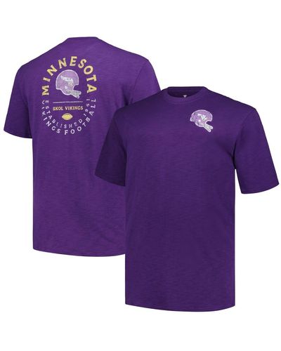 Profile Minnesota Vikings Big And Tall Two-hit Throwback T-shirt - Purple