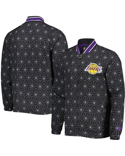 Starter Los Angeles Lakers In-field Play Fashion Satin Full-zip Varsity Jacket - Black