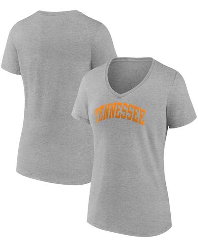 Fanatics Tennessee Volunteers Basic Arch V-neck T-shirt - Gray