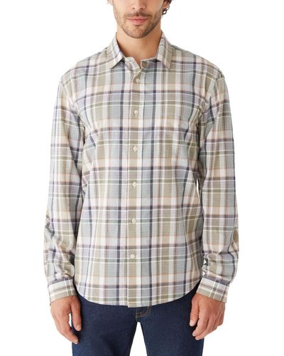 Frank And Oak Relaxed-fit Multi-plaid Long-sleeve Button-up Shirt - Gray