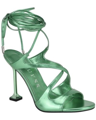 Guess Niko High Heel Lace Up Leg Wrap Dress Shoe - Green