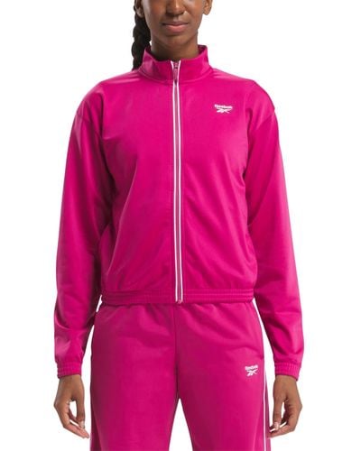 Reebok Logo Tricot Long-sleeve Track Jacket - Pink