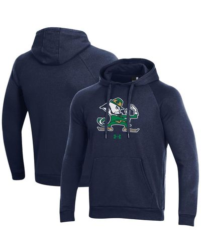 Under Armour Notre Dame Fighting Irish Mascot School Logo All Day Raglan Pullover Hoodie - Blue