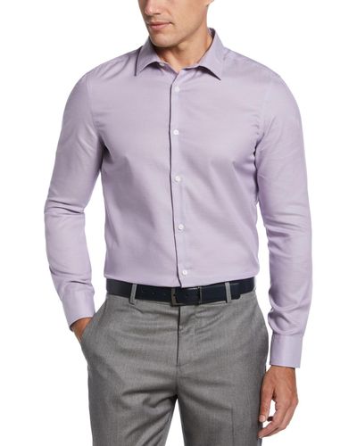 Perry Ellis Slim-fit Dobby Shirt - Purple