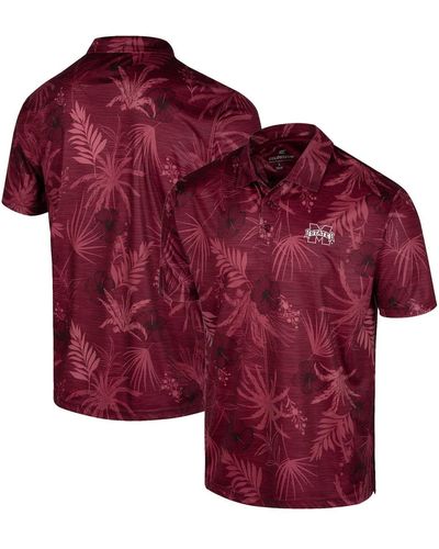 Colosseum Athletics Mississippi State Bulldogs Palms Team Polo Shirt - Red