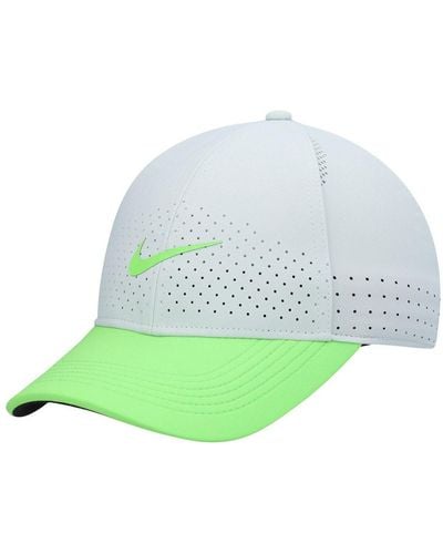 Nike White, Neon Green Legacy91 Performance Snapback Hat