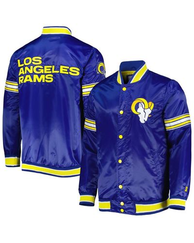 Starter Los Angeles Rams Midfield Satin Full-snap Varsity Jacket - Blue