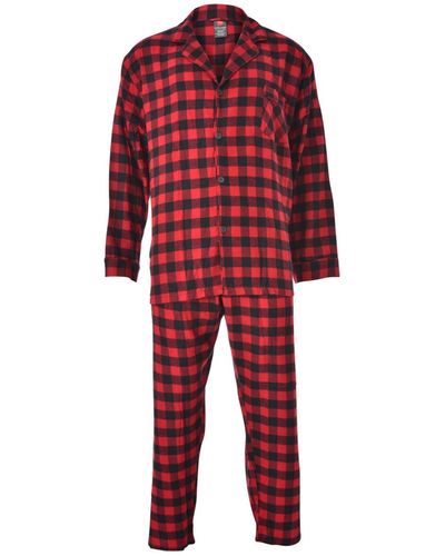 Hanes Flannel Plaid Pajama Set - Red